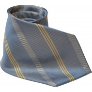 Corbata 100% seda jacquard LAMBERTTI,rayas azul